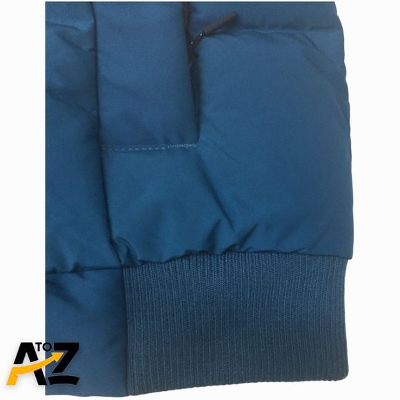 All In Motion Womens Puffer Coat Size S Blue Hooded Packable Down Full Zip Long - Picture 8 of 12